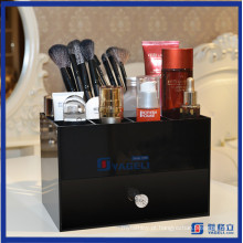 Suporte de escova de maquiagem de mesa Organizador de cosméticos acrílicos com gavetas